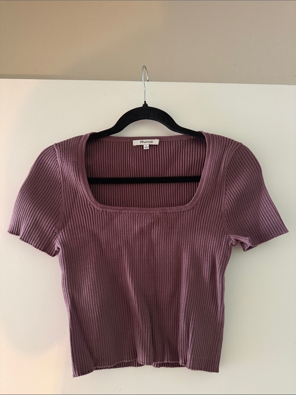 Madewell Ribbed Square-Neck Crop Top sweater
